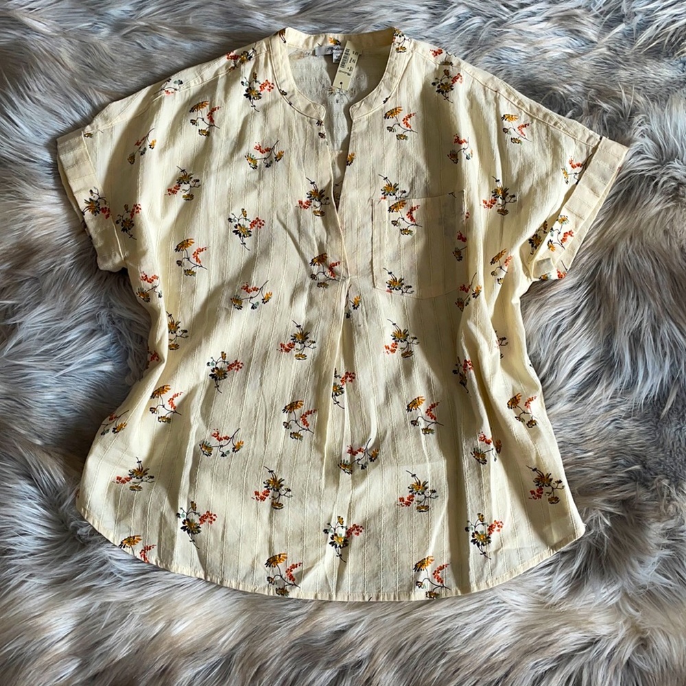 New with tags Madewell floral cotton top